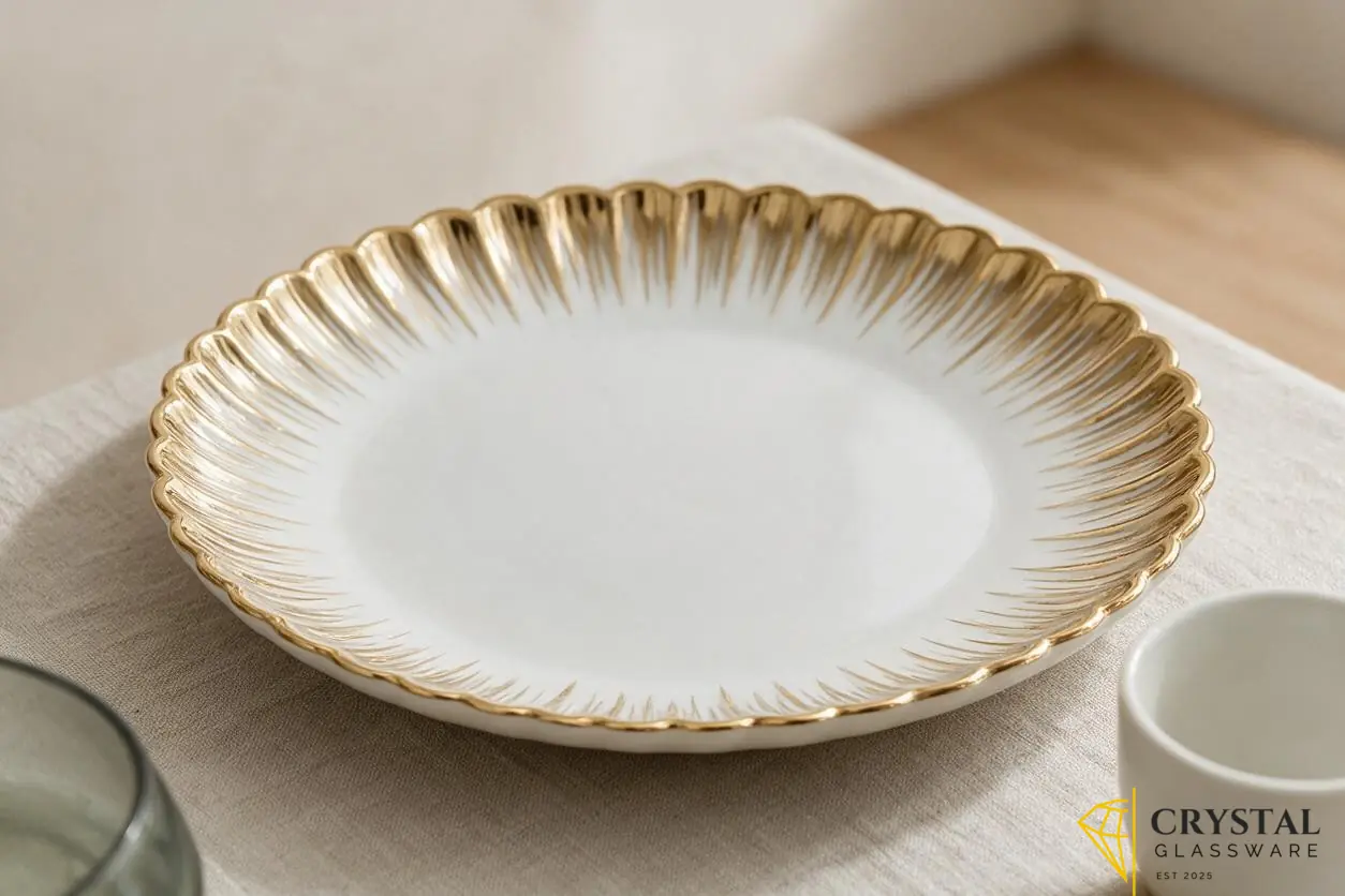 Elegant Gold-White dinner plate